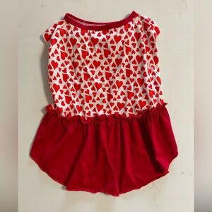 Dog Dress: Red Hearts Pullover, Large
